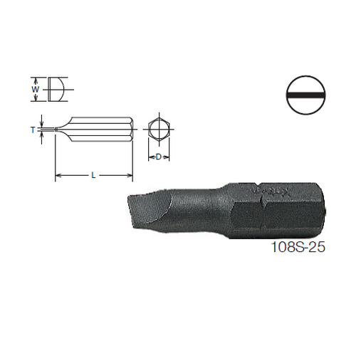 SKI - สกี จำหน่ายสินค้าหลากหลาย และคุณภาพดี | KOKEN 108S ดอกไขควงตอกหัวแบน #4.5x25mm. แกน 1/4นิ้ว